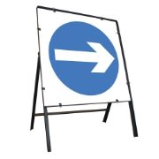 Turn Right Clipped Square Metal Road Sign - 750mm