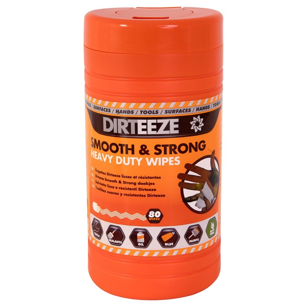 Dirteeze Smooth and Strong Heavy Duty Wipes - Tub of 80