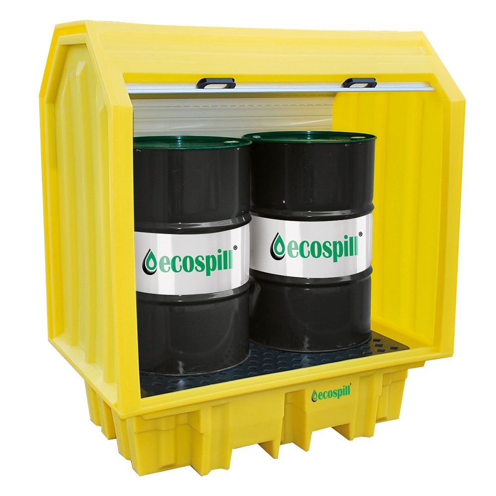 Ecospill All Weather 2 Drum Spill Pallet - Hard Top - 149 x 99 x 169cm