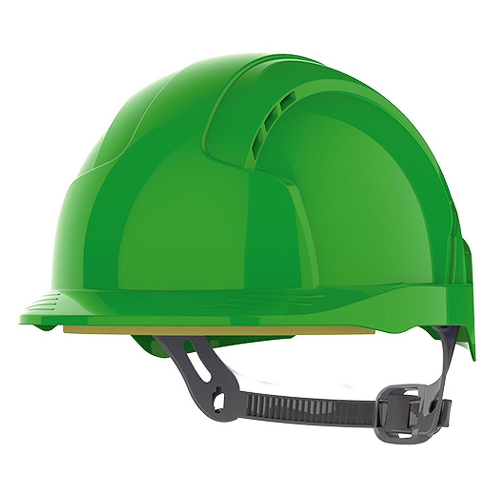 Jsp Evolite Vented Slip Ratchet Safety Helmet - Green - Pf Cusack