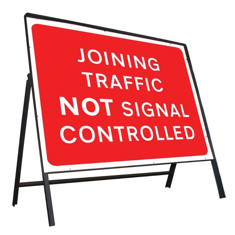 Joining Traffic Not Signal Controlled Riveted Metal Road Sign - 1050 x 750mm