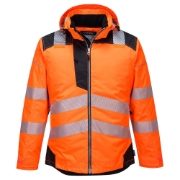 Portwest T400 PW3 Rail Waterproof Hi-Vis Orange Jacket