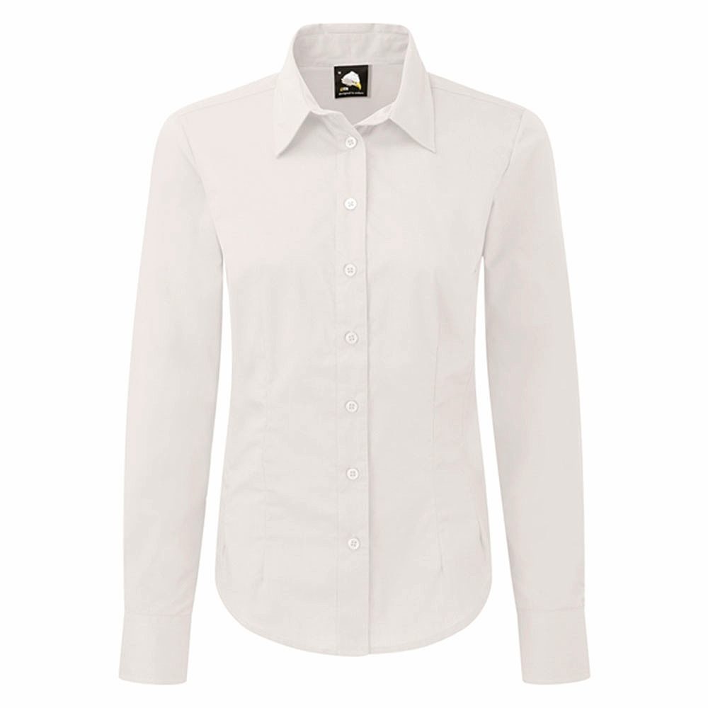 Orn Essential Ladies' Long Sleeve Blouse - 105gsm - White