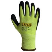 Jafco Neon Latex Palm Coated Yellow Safety Gloves - Cut Level C