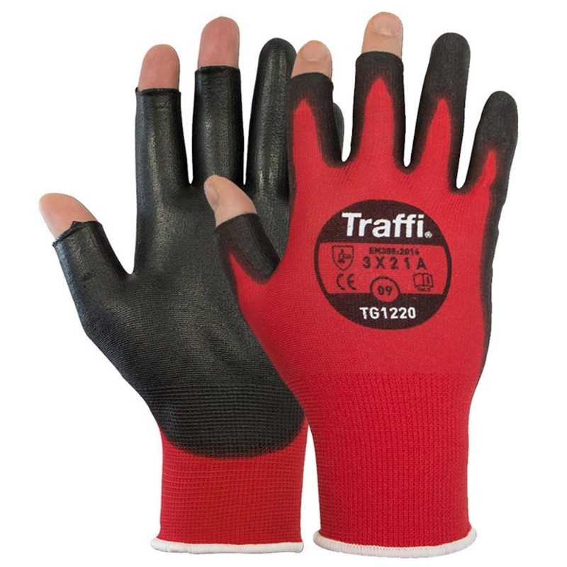 TraffiGlove TG1220 X-Dura 3-Digit PU Safety Gloves - Cut Level A