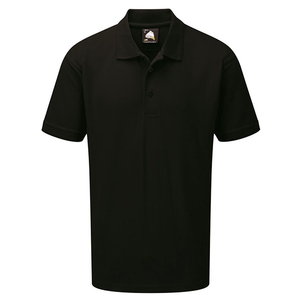 Orn Oriole Wicking Short Sleeve Polo Shirt - Black