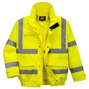 Waterproof Breathable Hi-Vis Yellow Extreme Bomber Jacket - 200gsm
