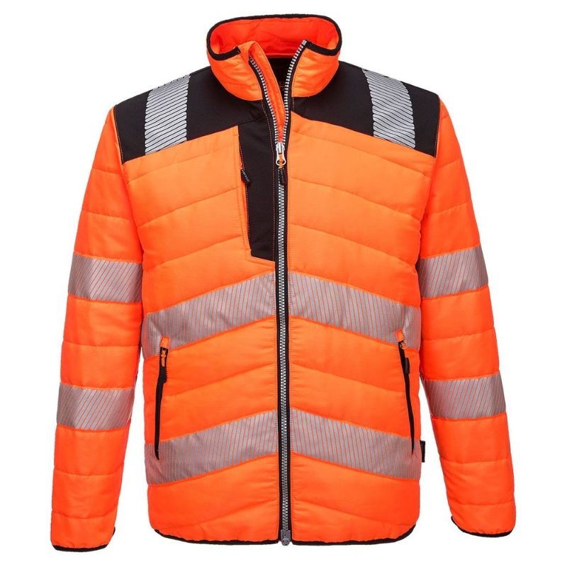 Portwest PW371 Rail Hi-Vis Orange Baffle Jacket