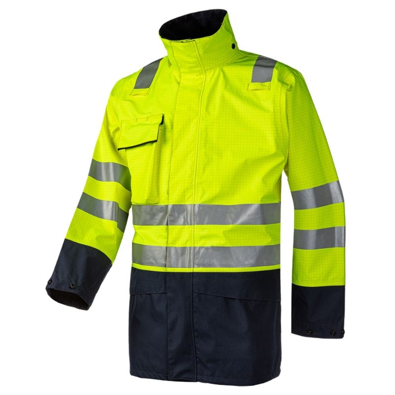 Sioen Kaldvik FR AS Arc Waterproof Breathable Hi-Vis Yellow Jacket