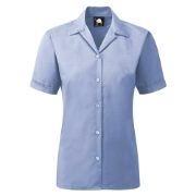 Orn Oxford Premium Women's Short Sleeve Blouse - Sky Blue