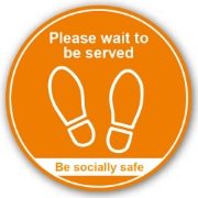 Please Wait To Be Served Anti Slip Floor Graphic - 200mm