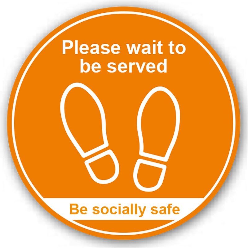 Please Wait To Be Served Anti Slip Floor Graphic - 200mm